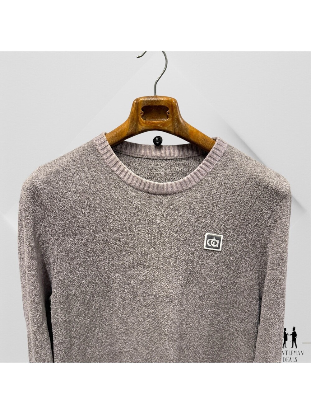 David Archey Men's Pullover Comfy Sweater Size M Medium Gray Good 21.5x30